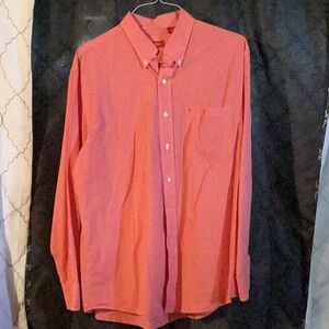 Izod men’s coral striped button down size large
